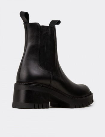 Kadın Hakiki Deri Siyah Bot - R2562ZSYHC01