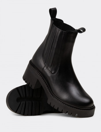 Kadın Hakiki Deri Siyah Bot - R2562ZSYHC01