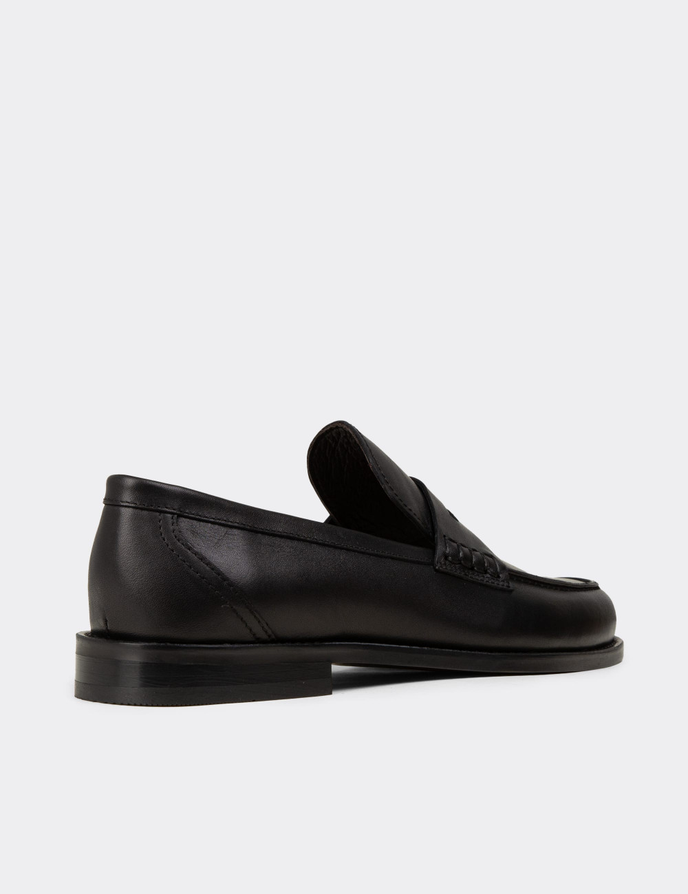 Hakiki Deri Siyah Loafer Erkek Ayakkabı - 01538MSYHM02