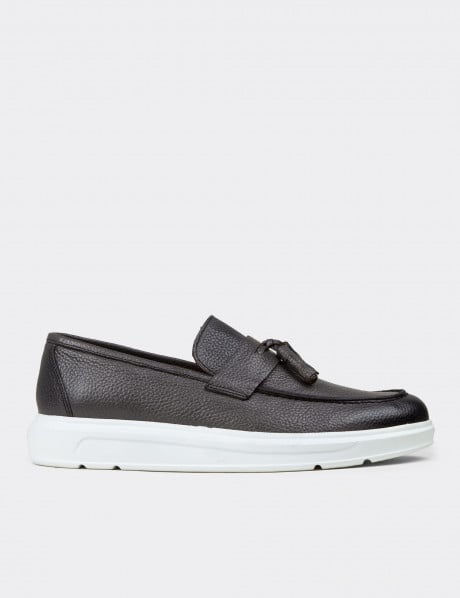 Hakiki Deri Gri Comfort Erkek Loafer