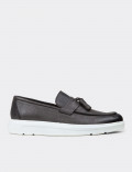 Hakiki Deri Gri Comfort Erkek Loafer