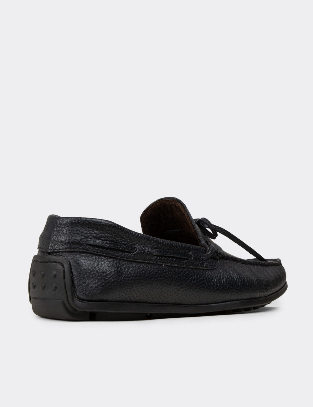 Hakiki Deri Lacivert Loafer Erkek Ayakkabı - 01647MLCVC04