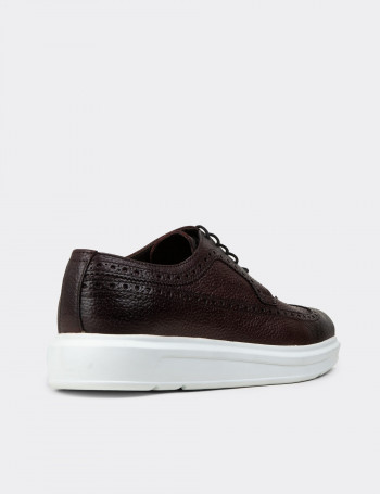 Hakiki Deri Bordo Comfort Günlük Erkek Ayakkabı - 01293MBRDP05