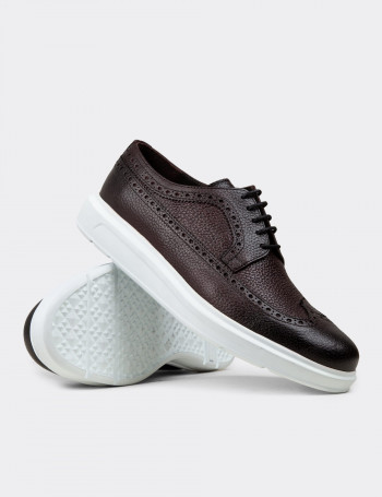 Hakiki Deri Bordo Comfort Günlük Erkek Ayakkabı - 01293MBRDP05