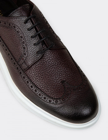 Hakiki Deri Bordo Comfort Günlük Erkek Ayakkabı - 01293MBRDP05