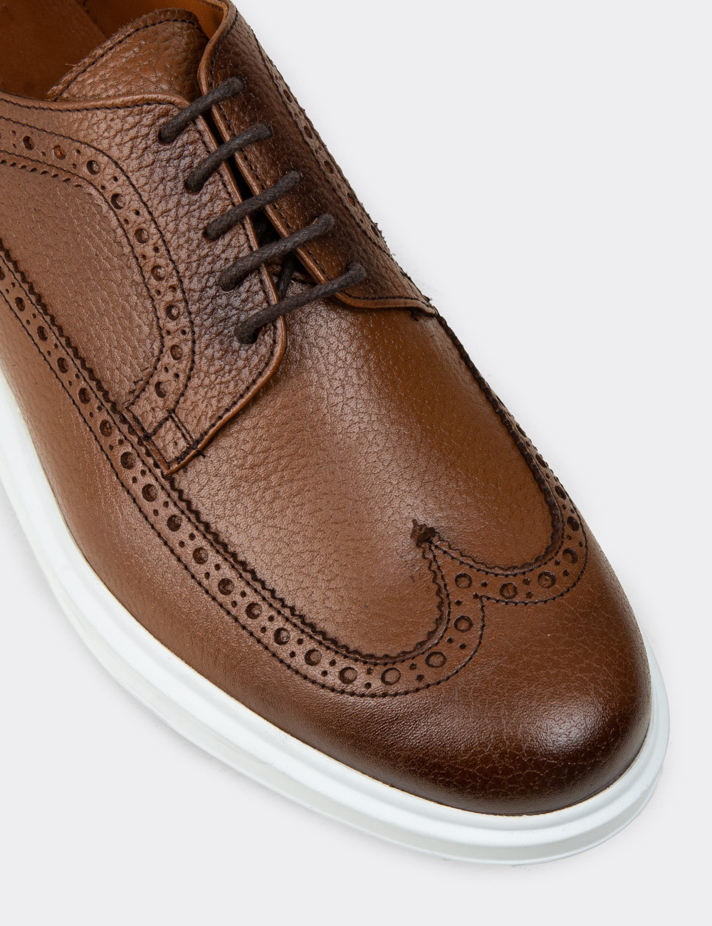 Hakiki Deri Taba Rengi Comfort Günlük Erkek Ayakkabı - 01293MTBAP04