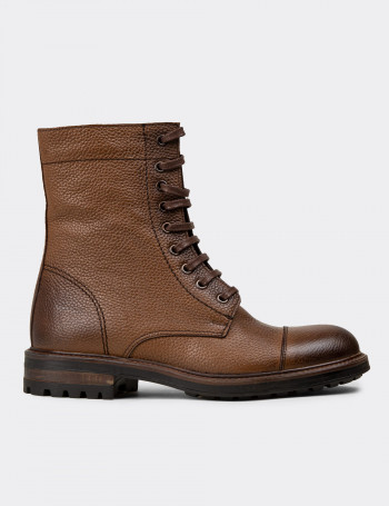 Hakiki Deri Taba Rengi Erkek Postal Bot - 01857MTBAC01