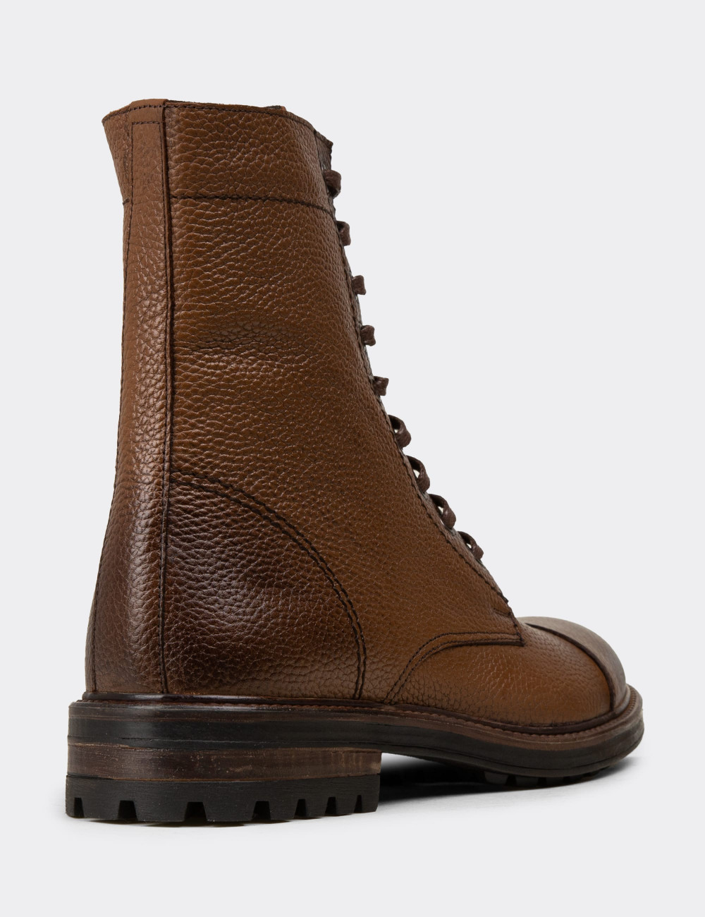 Hakiki Deri Taba Rengi Erkek Postal Bot - 01857MTBAC01