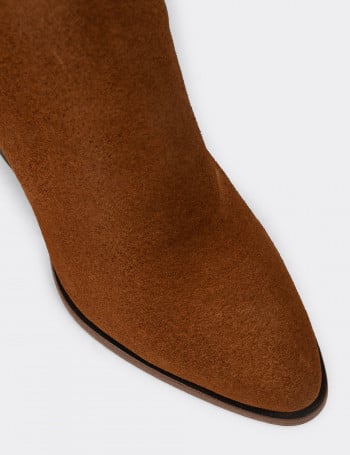 Hakiki Süet Taba Rengi  Kadın Bot - E4452ZTBAC01