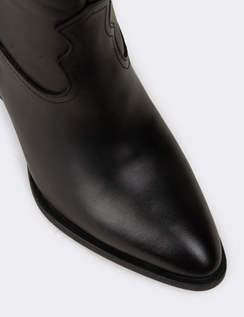 Hakiki Deri Siyah Kadın Bot - E4460ZSYHC01