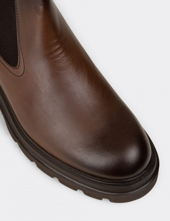 Erkek Taba Renk Hakiki Deri Chelsea Bot - 01982MTBAE05