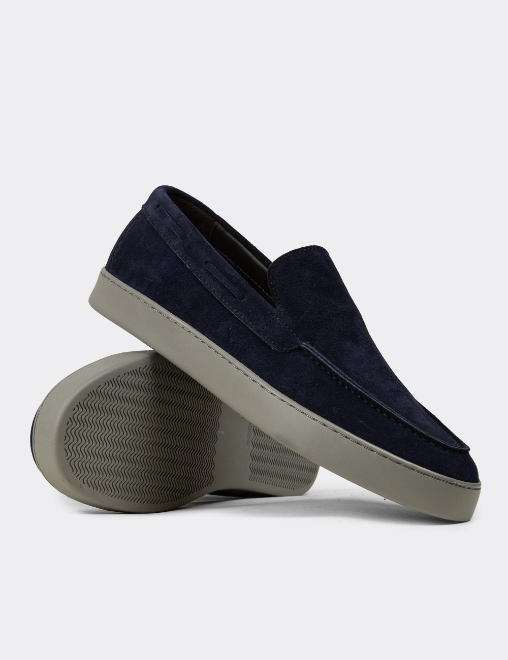 Erkek Hakiki Süet Lacivert Loafer Ayakkabı - 01993MLCVC01 Erkek Hakiki Süet Lacivert Loafer Ayakkabı - 01993MLCVC01