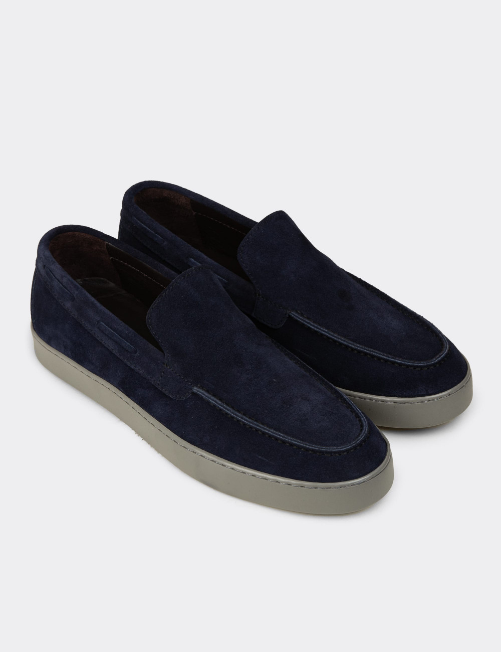 Erkek Hakiki Süet Lacivert Loafer Ayakkabı - 01993MLCVC01 Erkek Hakiki Süet Lacivert Loafer Ayakkabı - 01993MLCVC01
