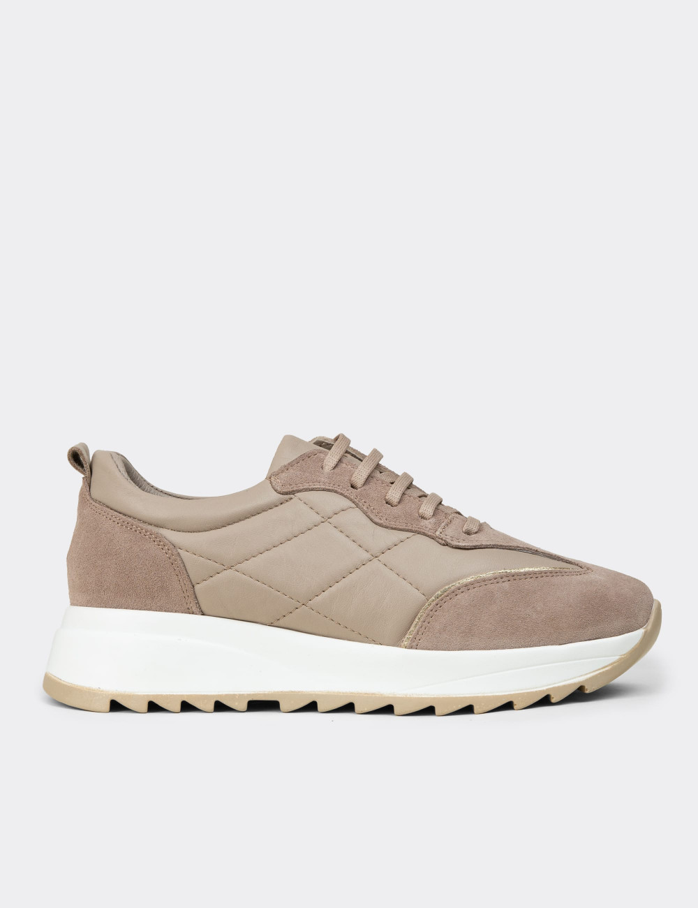 Kadın Hakiki Süet Vizon Rengi Sneaker Ayakkabı - N0915ZVZNC01 Kadın Hakiki Süet Vizon Rengi Sneaker Ayakkabı - N0915ZVZNC01