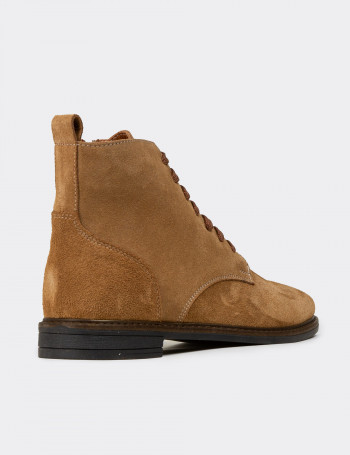 Kadın Hakiki Süet Taba Renk Bot - N0118ZTBAC01