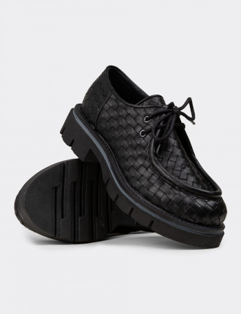 Kadın Hakiki Deri Siyah Loafer Ayakkabı - F2204MSYHC01