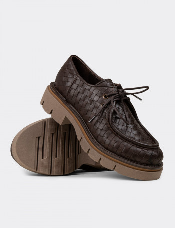 Kadın Kahverengi Hakiki Deri Günlük Ayakkabı - F2204MKHVC01