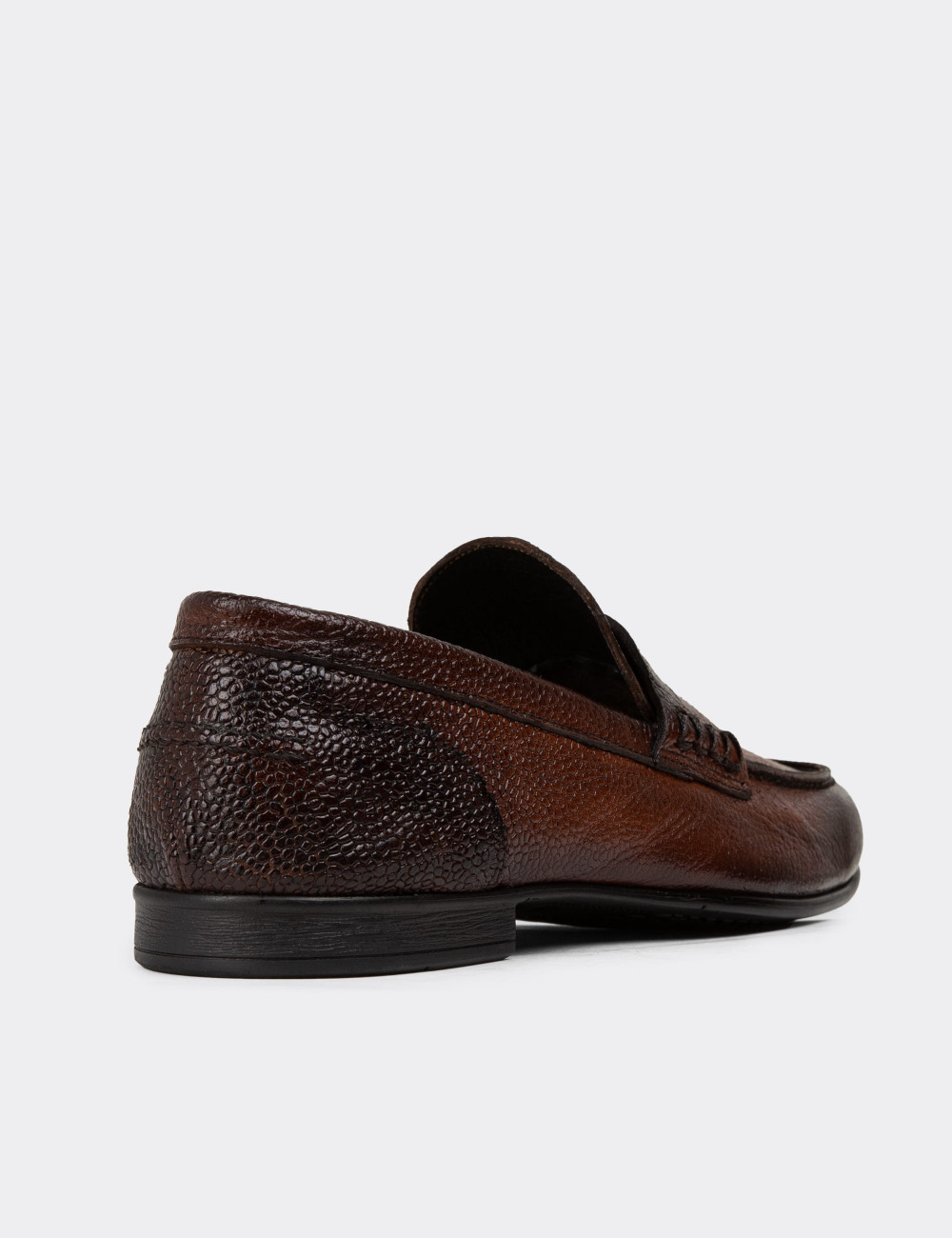 Erkek Hakiki Deri Taba Renk Vintage Loafer - 01978MTBAC09 Erkek Hakiki Deri Taba Renk Vintage Loafer - 01978MTBAC09