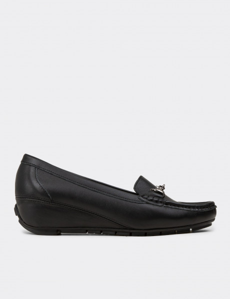 Kadın Hakiki Deri Siyah Günlük Ayakkabı