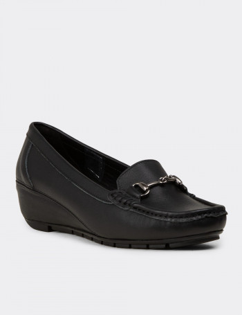 Kadın Hakiki Deri Siyah Günlük Ayakkabı