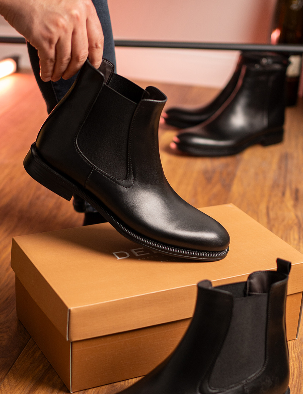 Hakiki Deri Siyah Erkek Chelsea Bot - 01919MSYHC01