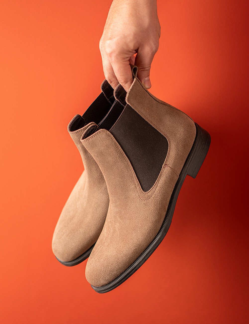 Hakiki Süet Vizon Rengi Chelsea Erkek Bot - 01919MVZNC01