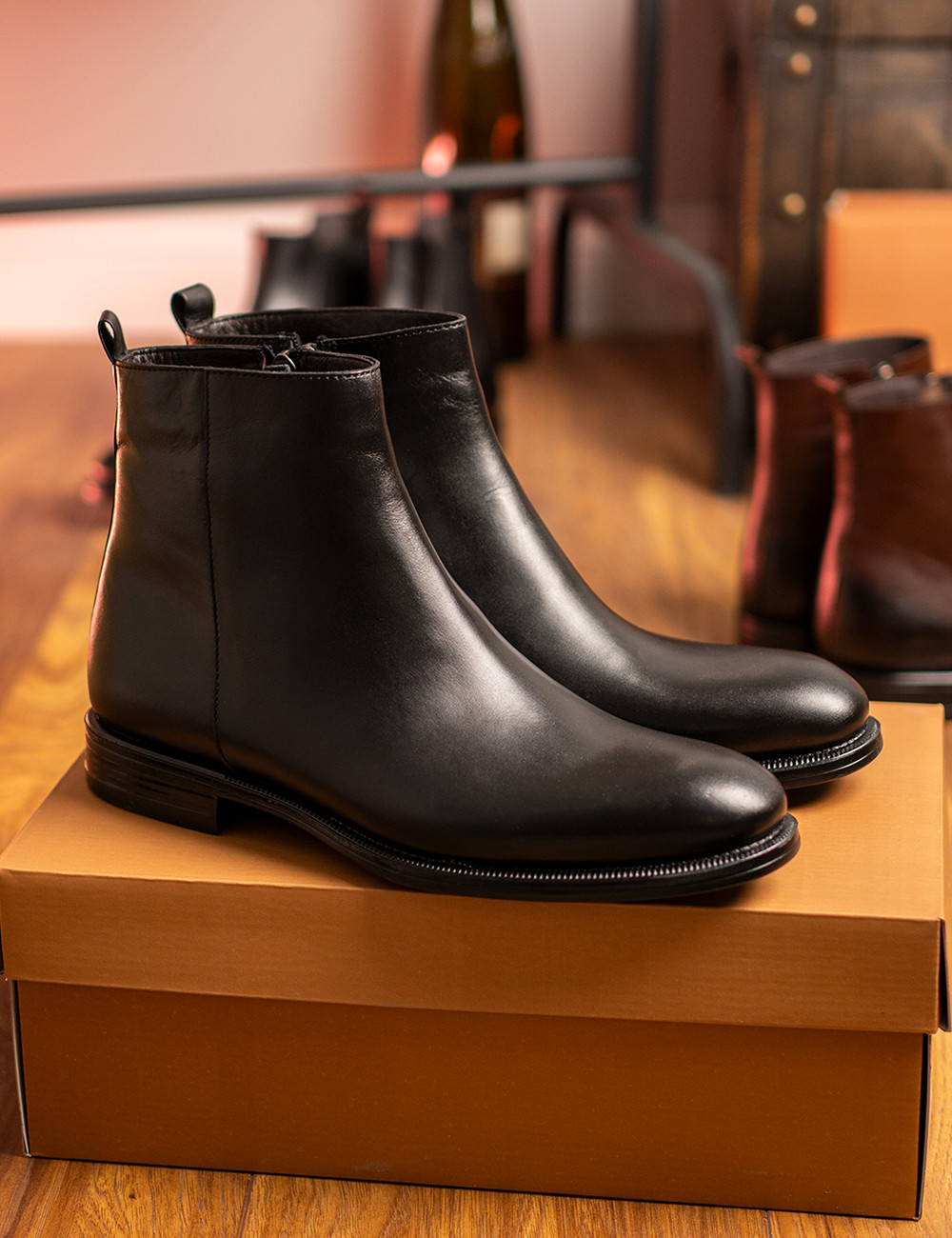 Hakiki Deri Siyah Chelsea Erkek Bot - 01921MSYHC01