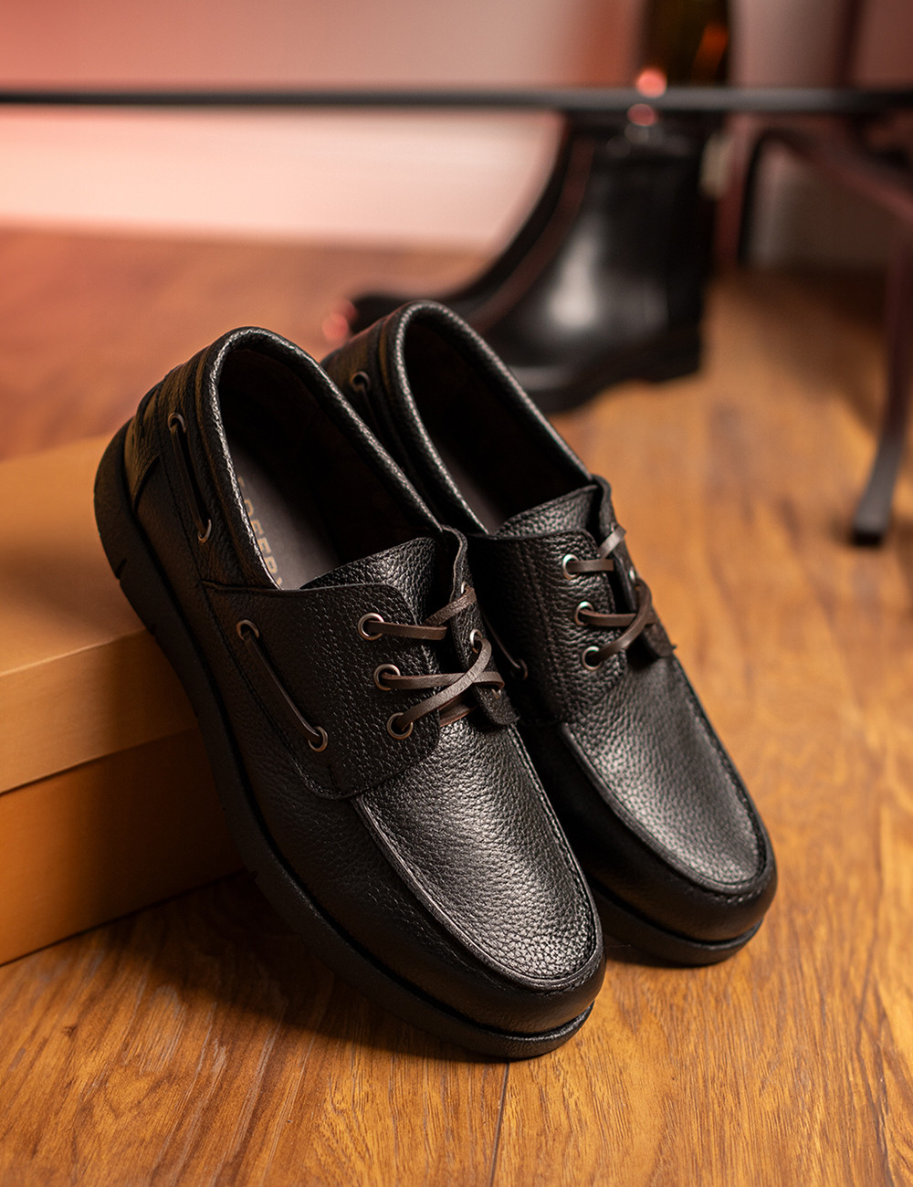 Hakiki Deri Siyah Günlük Erkek Ayakkabı - 01941MSYHC01