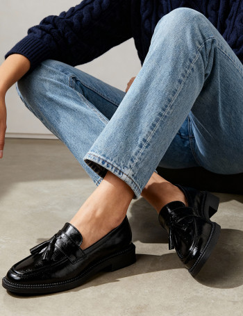 Kadın Rugan Siyah Makosen