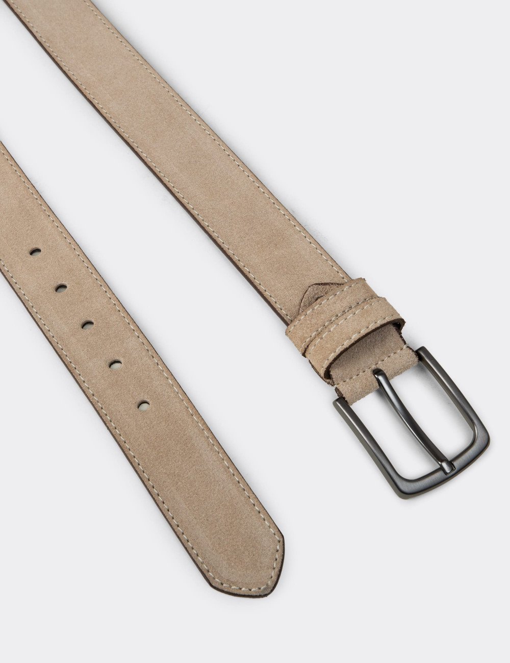 Hakiki Süet Bej Erkek Kemer - TB005MBEJW01