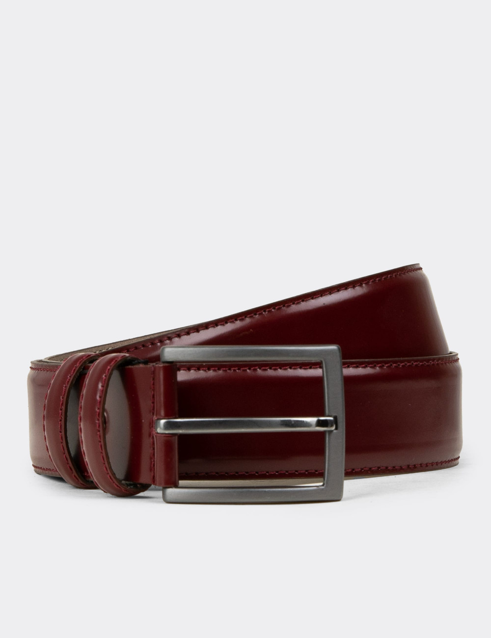 Hakiki Deri Bordo Erkek Kemer - TB004MBRDW02