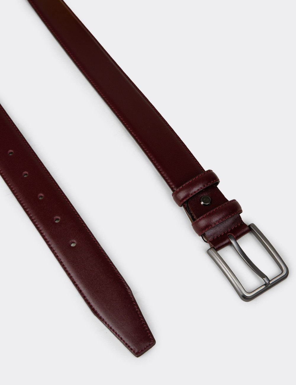 Hakiki Deri Bordo Erkek Kemer - TB004MBRDW01