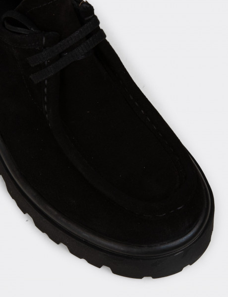 Kadın Hakiki Süet Siyah Günlük Ayakkabı