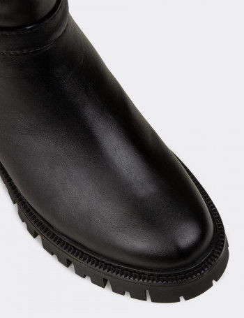 Kadın Hakiki Deri Siyah Çizme - M1536ZSYHC01