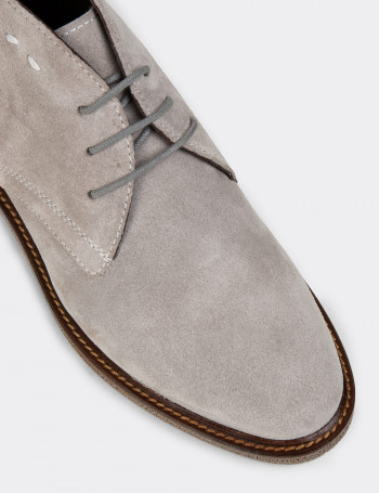 Kadın Hakiki Süet Gri Bot - 01967ZGRIC02