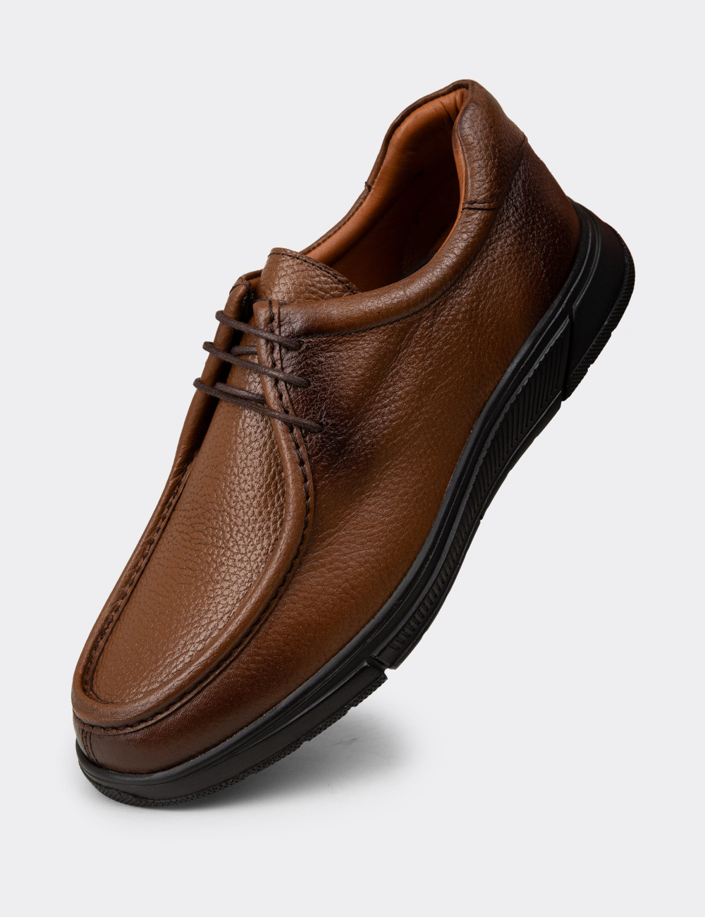 Erkek Taba Renk Hakiki Deri Günlük Ayakkabı - 02003MTBAE01