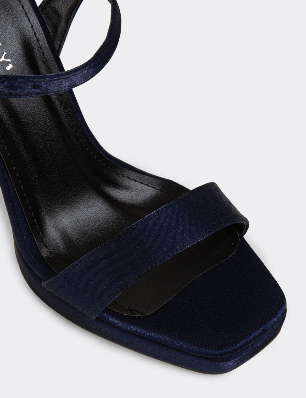 Kadın Lacivert Saten Abiye Ayakkabı - SM198ZLCVM01