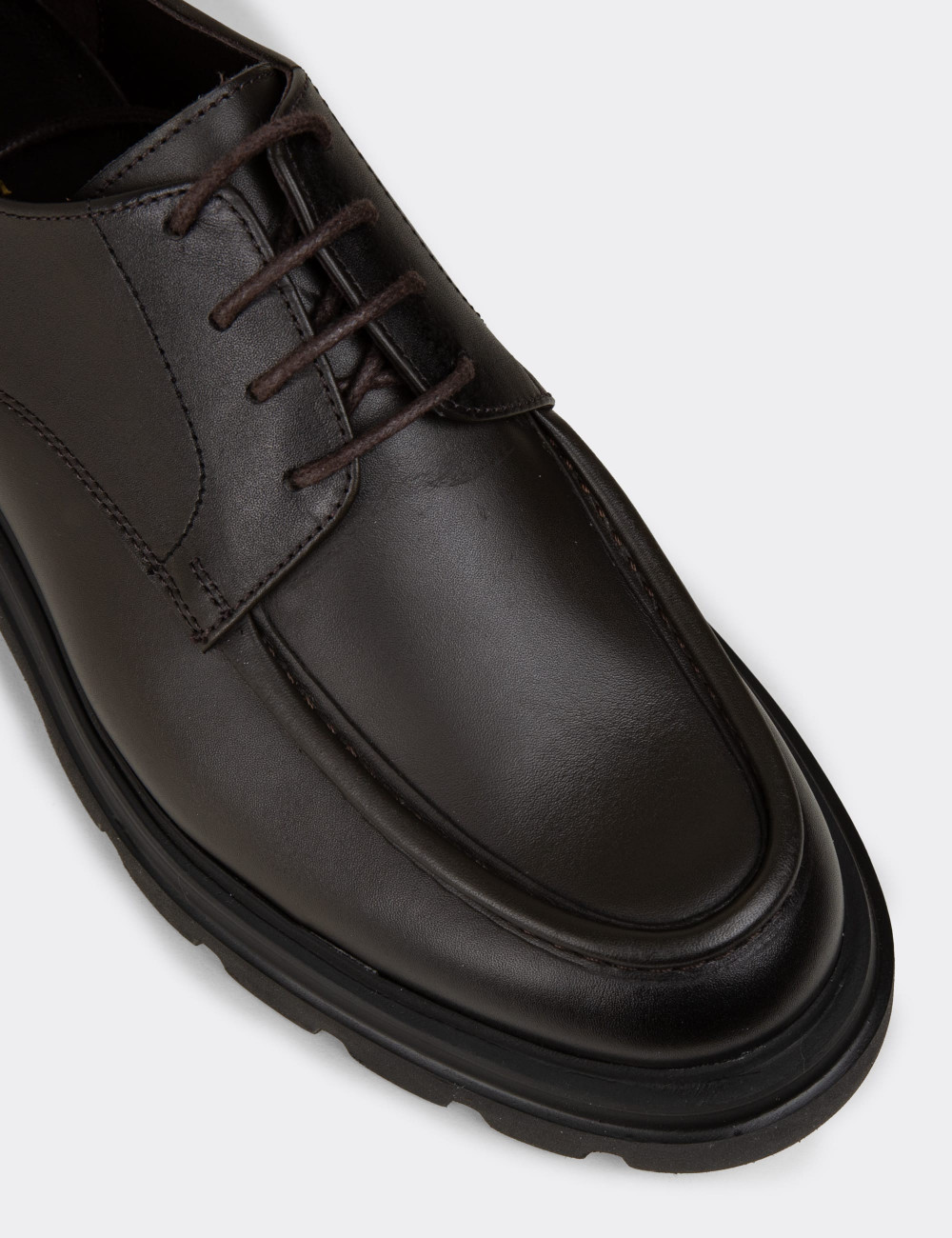 Erkek Haki Renk Hakiki Deri Günlük Ayakkabı - 01981MHAKE01