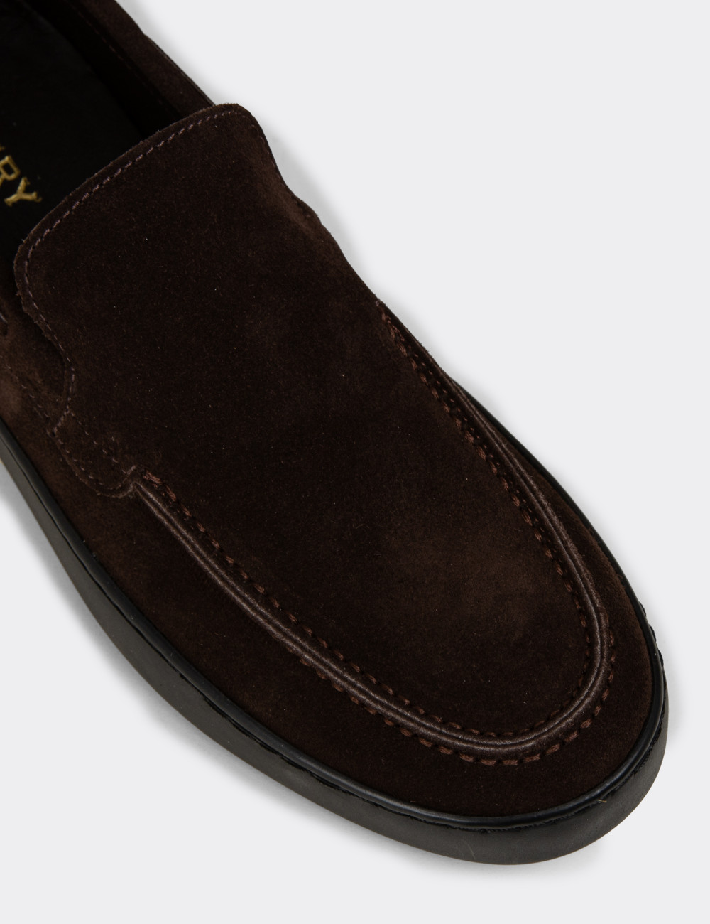 Erkek Kahverengi Hakiki Süet Loafer Ayakkabı - 01993MKHVC01