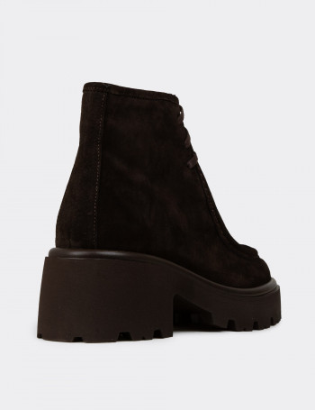 Kadın Hakiki Süet Kahverengi Bot - 22313ZKHVC01