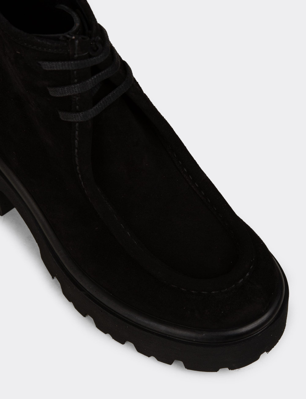 Kadın Hakiki Süet Siyah Bot - 22313ZSYHC01