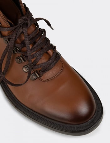 Erkek Taba Rengi Hakiki Deri Bot