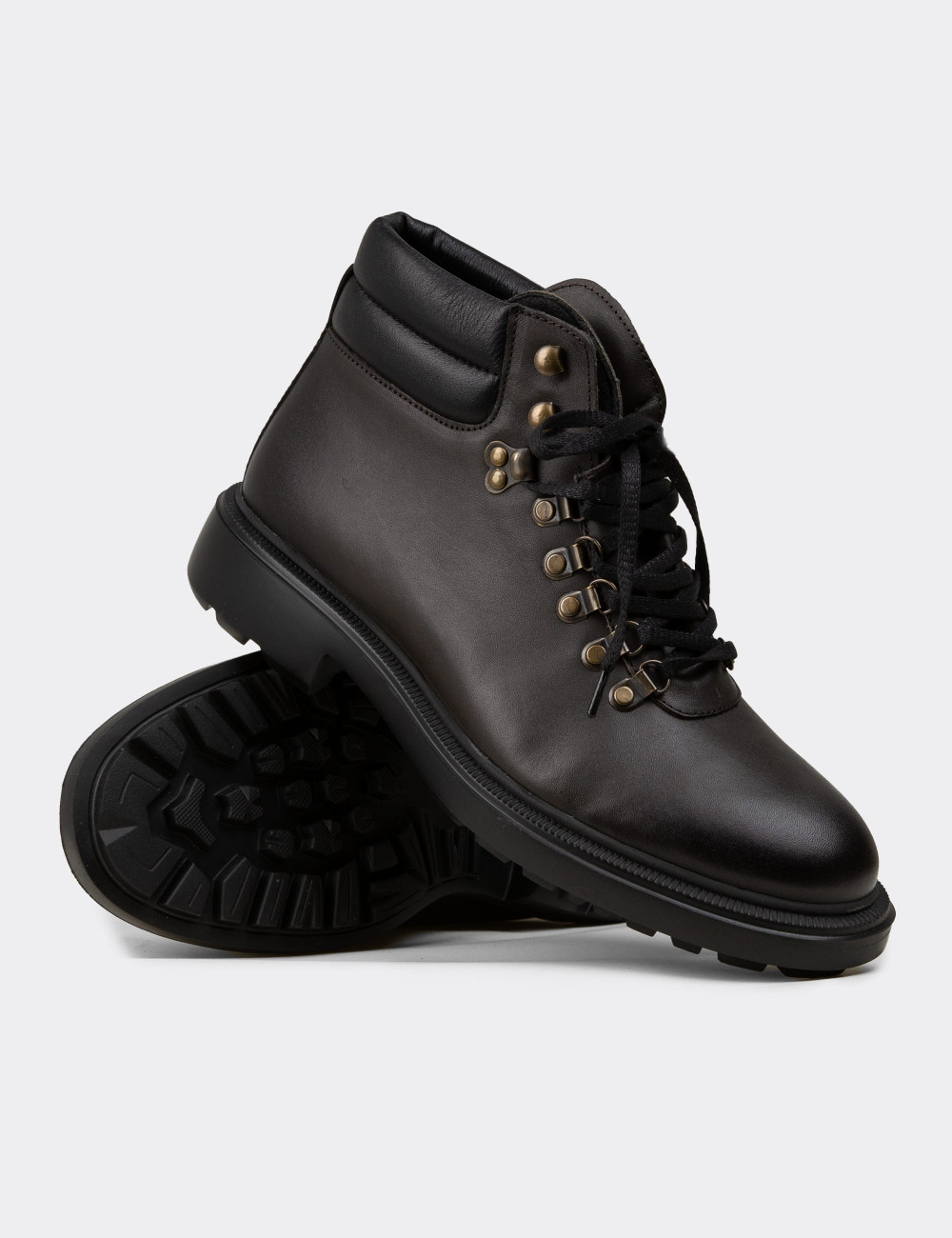 Erkek Haki Renk Hakiki Deri Bot - 01923MHAKE01