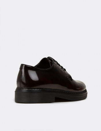 Erkek Bordo Hakiki Deri Günlük Ayakkabı - 02011MBRDC01