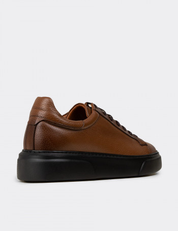 Erkek Hakiki Deri Taba Renk Sneaker Ayakkabı - M2501MTBAP04