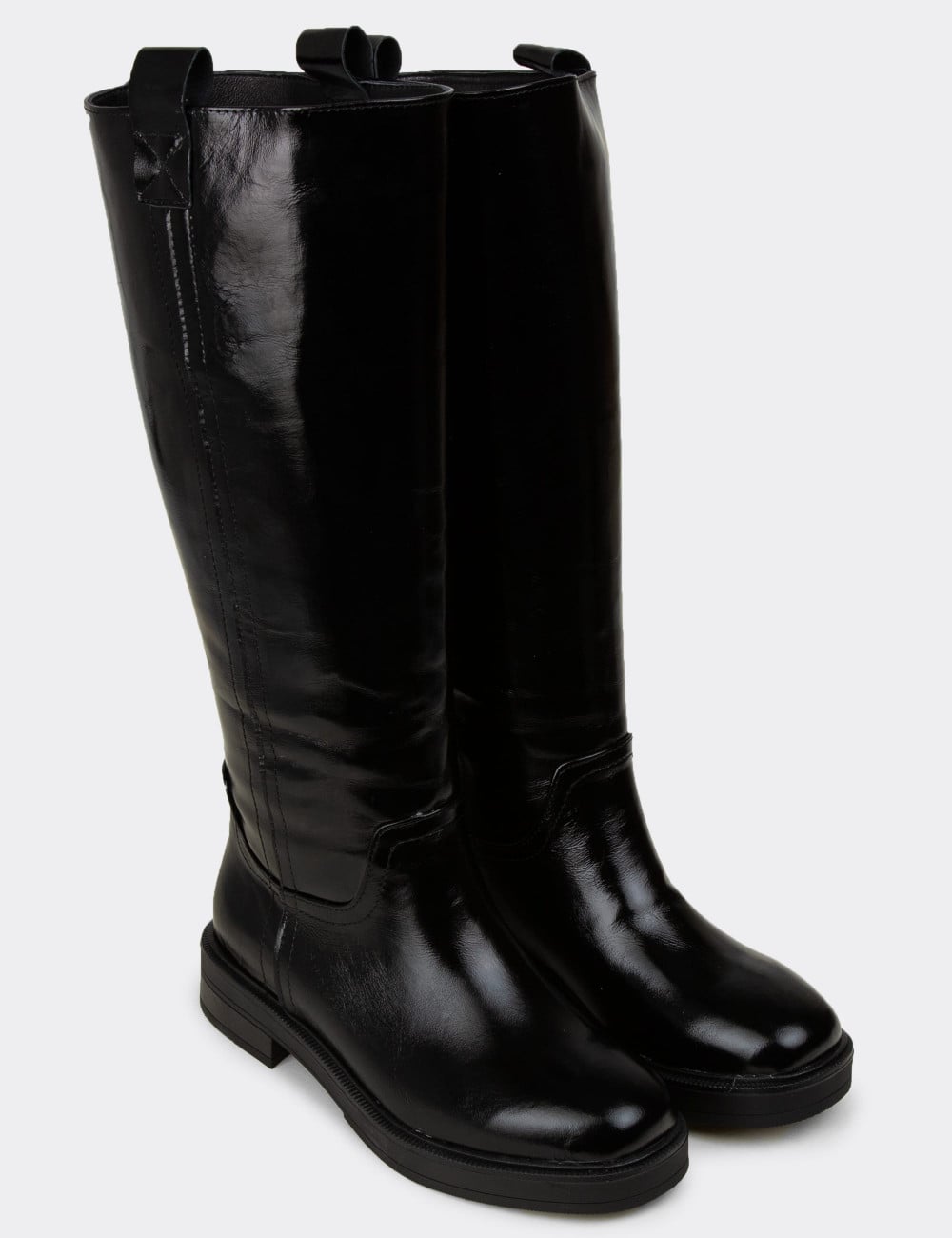 Kadın Hakiki Rugan Siyah Çizme - M2135ZSYHC01