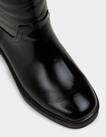 Kadın Hakiki Rugan Siyah Çizme - M2135ZSYHC01