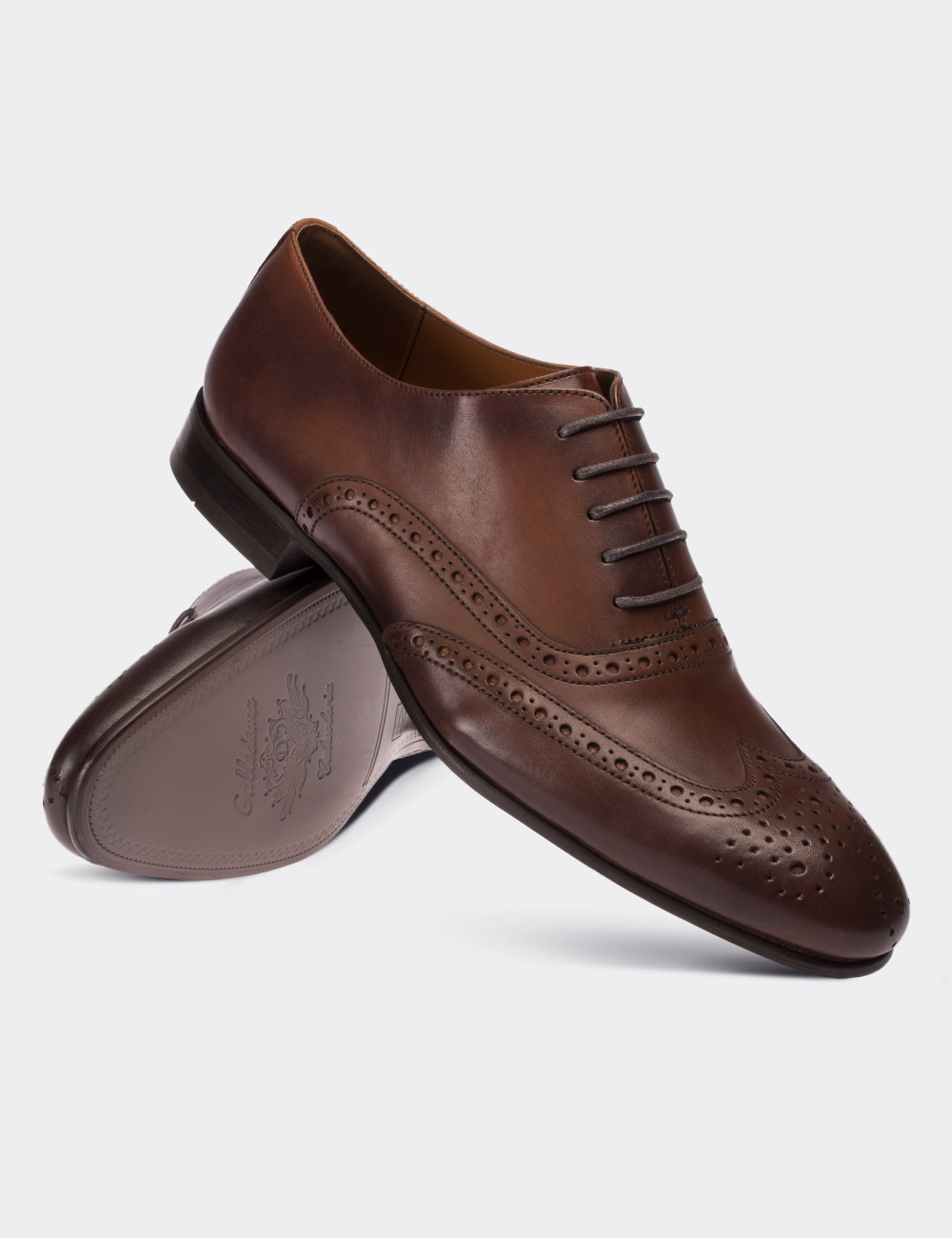 Hakiki Deri Kahverengi Klasik Erkek Ayakkabı - 01785MKHVM03