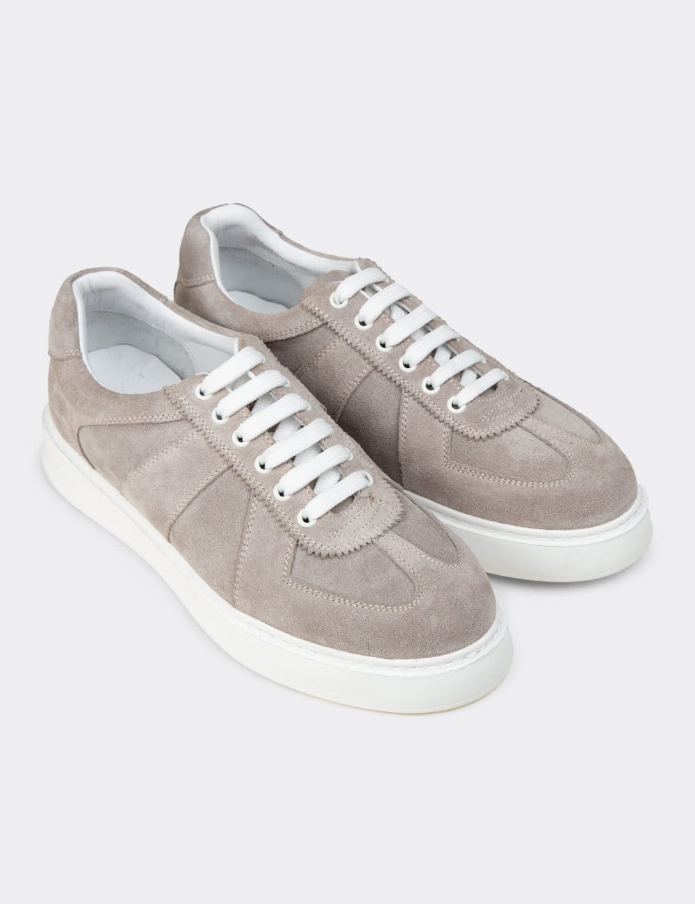 Erkek Hakiki Süet Gri Spor Ayakkabı - 02017MGRIP01