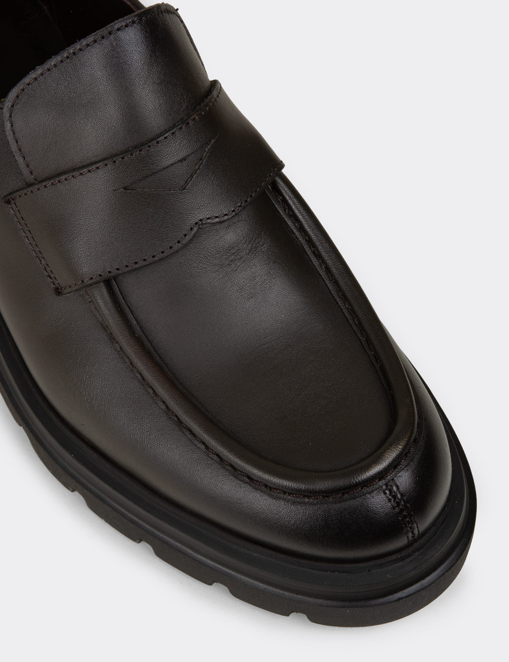 Erkek Hakiki Deri Haki Loafer Ayakkabı - 01980MHAKE01